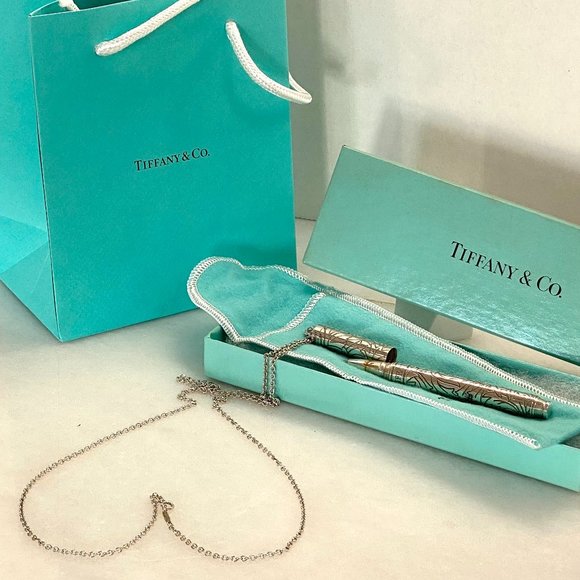 Vintage TIFFANY & CO 925 Sterling Silver Rare Ballpoint Pen with Necklace - Picture 13 of 16